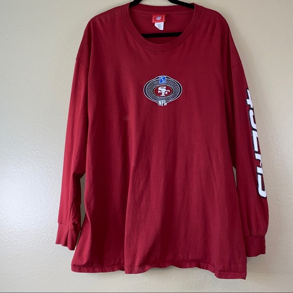 San Francisco 49ers NFL Football Front & Sleeve Logo Long Sleeve Tee - Picture 8 of 8